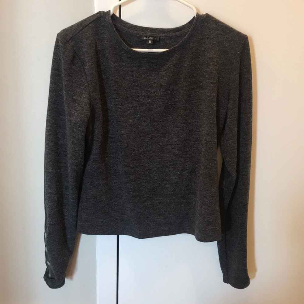 Dynamite Charcoal Long Sleeve w/ Buttons